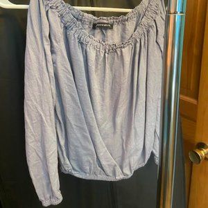 Brandy Melville Light Blue Maura Off Shoulder Top